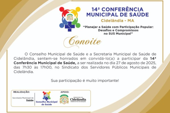 Prefeitura convida toda população para participar da 14ª Conferência Municipal de Saúde
